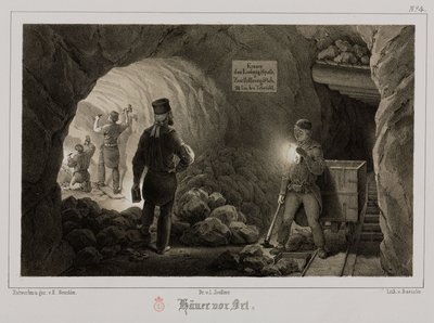 खनन, धातु अयस्क खनिक, जर्मनी, सी 1851 द्वारा अज्ञात