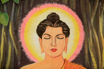 शाक्यमुनि बुद्ध की जीवन गाथा को दर्शाती पेंटिंग। वाट नक्सई। वियनतियाने। लाओस/नक्साई। वियनतियाने। लाओस, 20151106, वियनतियाने, लाओस द्वारा अज्ञात