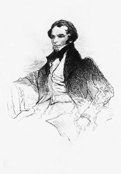 प्रॉस्पर मेरिमी का पोर्ट्रेट (1803-1870), फ्रांसीसी लेखक, नाटककार, इतिहासकार, और पुरातत्वविद्, प्रॉस्पर मेरिमी से उत्कीर्णन, सेस पोर्ट्रेट्स, सेस डेसिन्स, सा बिब्लियोथेक, मौरिस टूरनेक्स द्वारा, चरवे फ्रेरेस द्वारा प्रकाशित द्वारा अज्ञात कलाकार