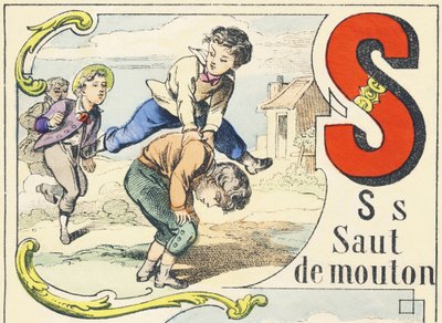एस: लीपफ्रॉग - गेम्स अल्फाबेट, c.1890 (चित्रण) द्वारा अज्ञात