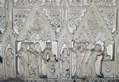 सेंट बार्थोलोम्यू के जीवन के दृश्यों के साथ पेड्रो I (1320-1367) का सरकोफैगस, अल्कोबाका मठ का चर्च (यूनेस्को विश्व विरासत सूची) द्वारा अज्ञात कलाकार