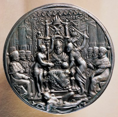 हैब्सबर्ग के सम्राट रूडोल्फ द्वितीय के घुड़सवारी चित्र के साथ रजत पदक (1552-1612) द्वारा अज्ञात कलाकार