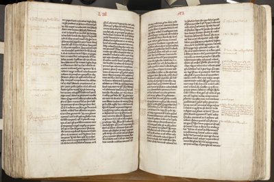 हिप्पो 'ओपेरा' के सेंट ऑगस्टाइन, फोल 243 वर्सो 244 रेक्टो, c.1200 (चर्मपत्र पर कलम और स्याही) द्वारा अज्ञात