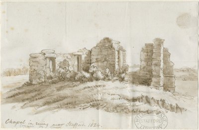 स्टैफोर्ड - क्रिसवेल चैपल: पेन एंड वाश ड्राइंग, 1824 द्वारा अज्ञात