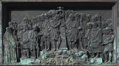 स्ट्रासबर्ग, गुटेनबर्ग की मूर्ति की बास-राहत। यूरोप द्वारा अज्ञात कलाकार