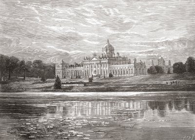 19 वीं शताब्दी के अंत में कैसल हॉवर्ड, नॉर्थ यॉर्कशायर, इंग्लैंड का दक्षिण मोर्चा, अवर ओन कंट्री से 1898 में प्रकाशित हुआ द्वारा अज्ञात