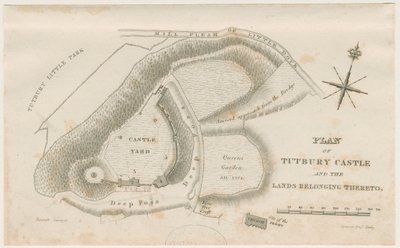 टटबरी कैसल: योजना: उत्कीर्णन, एनडी [सी 1832] द्वारा अज्ञात