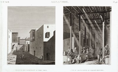 अलेक्जेंड्रिया, मिस्र के दो दृश्य, c 1798 द्वारा अज्ञात