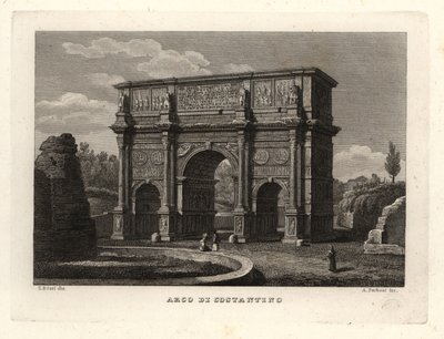 आर्क ऑफ कॉन्स्टेंटाइन, आर्को डि कोस्टेंटिनो, रोम का दृश्य द्वारा अज्ञात