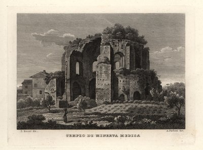 मिनर्वा मेडिका के मंदिर का दृश्य, टेम्पियो डि मिनर्वा मेडिका, या निम्फियम, रोम द्वारा अज्ञात