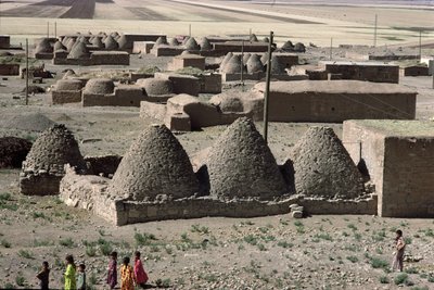 छत्ते की झोपड़ियों का गाँव (फोटो) द्वारा अज्ञात