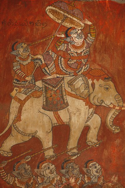 वाट बो, सिएम रीप रामायण की भित्ति चित्र, सिएम रीप, कंबोडिया द्वारा अज्ञात