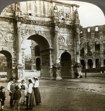 आर्क ऑफ कॉन्स्टेंटाइन, रोम, इटली। द्वारा अंडरवुड और अंडरवुड