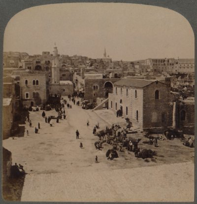 यहूदिया का बेथलहम, यीशु का जन्मस्थान, फिलिस्तीन, 1896। द्वारा अंडरवुड और अंडरवुड