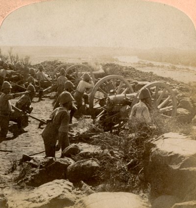 केप गैरीसन आर्टिलरी, मॉडर्ड नदी, दक्षिण अफ्रीका, 1900 के पार बोअर्स के लिए गर्म बनाता है द्वारा अंडरवुड और अंडरवुड