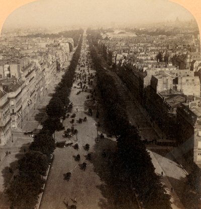 पेरिस, फ्रांस की पसंदीदा ड्राइव, चैंप्स एलिसे, 1894। द्वारा अंडरवुड और अंडरवुड