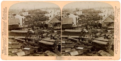कैंटन ग्वांगझू, चीन, 1900 में पर्ल रिवर झू जियांग को देखते हुए द्वारा अंडरवुड और अंडरवुड