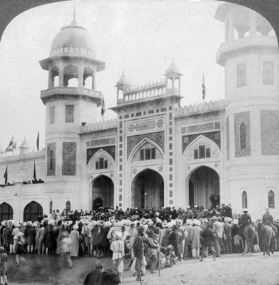 लॉर्ड कर्जन ने भारतीय कला प्रदर्शनी, दिल्ली, भारत, 1903 को खोला। द्वारा अंडरवुड और अंडरवुड