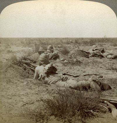 क्वीन्स फ़ाइनेस्ट, मोडर नदी, दक्षिण अफ्रीका, बोअर युद्ध, 1899-1902 के साथ फाइटिंग लाइन पर। द्वारा अंडरवुड और अंडरवुड