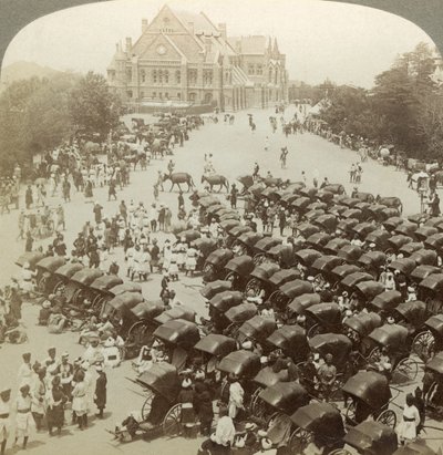 26 जून 1902 को क्राइस्ट चर्च, शिमला, भारत से पहले रिक्शा। द्वारा अंडरवुड और अंडरवुड