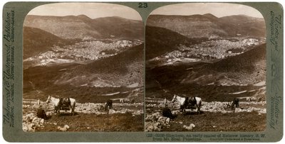 शकेम, 1900 के दशक में माउंट एबाल, फिलिस्तीन से दक्षिण-पश्चिम। द्वारा अंडरवुड और अंडरवुड