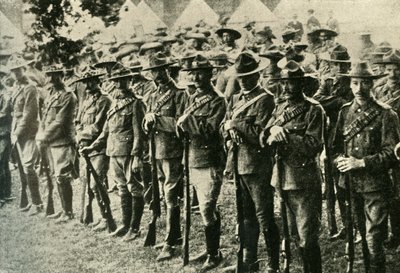 ऑस्ट्रेलिया, न्यूजीलैंड, कनाडा और दक्षिण अफ्रीका के सैनिक, 1914-1918, c1920। द्वारा अंडरवुड और अंडरवुड