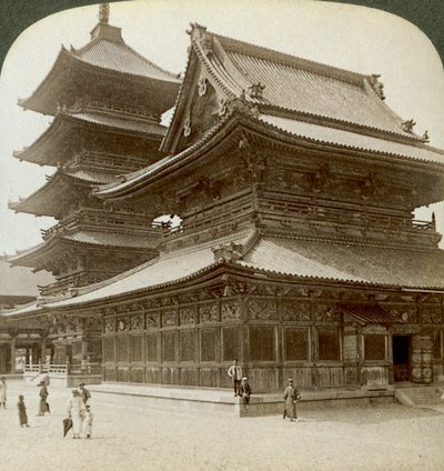शितेनो-जी मंदिर, ओसाका, जापान, 1904 की शानदार भव्यता द्वारा अंडरवुड और अंडरवुड