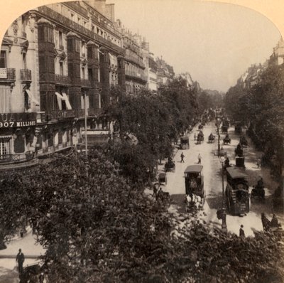 ग्रैंड बुलेवार्ड, पेरिस, फ्रांस, 1894। द्वारा अंडरवुड और अंडरवुड