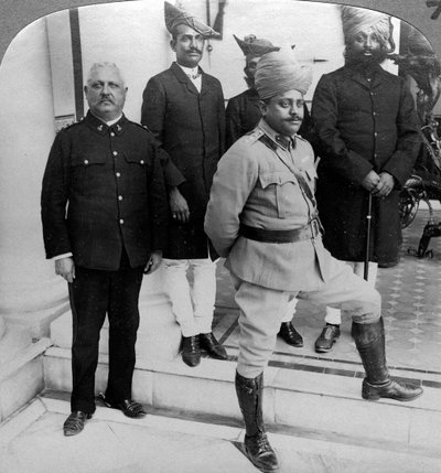 घर पर ग्वालियर के महाराजा, मध्य प्रदेश, भारत, c1900s। द्वारा अंडरवुड और अंडरवुड