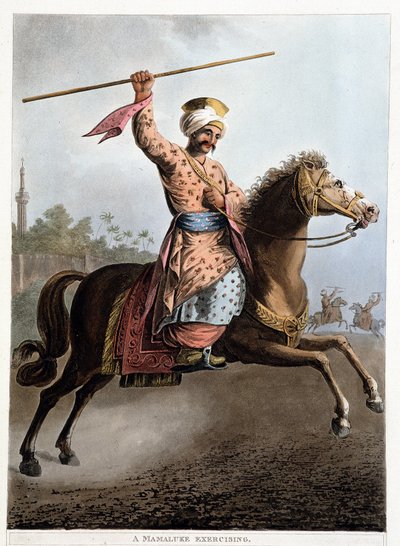 अपने घोड़े पर एक मामलुक - "मिस्र, फिलिस्तीन और तुर्क साम्राज्य के अन्य हिस्सों में दृश्य" में द्वारा अज्ञात कलाकार