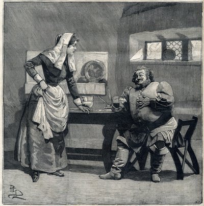 ग्यूसेप वर्डी द्वारा ओपेरा नाम से "फाल्स्टफ" का एक दृश्य 1893 में बनाया गया था। "" ले पेरिसियन "" में उत्कीर्णन द्वारा अज्ञात कलाकार