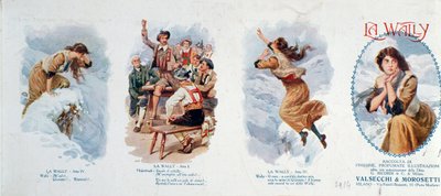 ओपेरा ला वैली (लिथोग्राफी) को दर्शाने वाले शब्दचित्रों की एक श्रृंखला द्वारा अज्ञात कलाकार