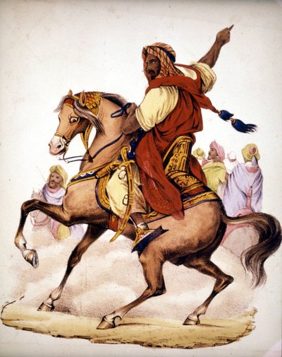 अब्द अल कादर (अब्द अल-कादर) (1807 - 1883), अल्जीरिया के अरब अमीर। 19 वीं सदी की लिथोग्राफी। द्वारा अज्ञात कलाकार