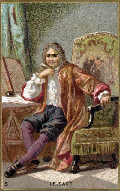 एलेन रेने लेसेज (एलेन-रेने ले सेज) (1668-1747)। 19वीं सदी की क्रोमोलिथोग्राफी। द्वारा अज्ञात कलाकार