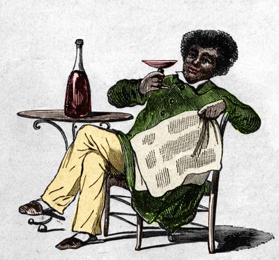 अलेक्जेंड्रे डुमास पिता (1802-1870), फ्रांसीसी लेखक शराब पीते हुए। द्वारा अज्ञात कलाकार