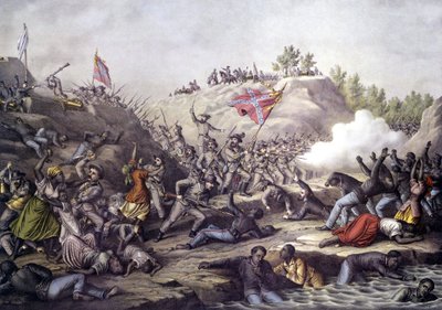 अमेरिकी गृहयुद्ध (1861 - 1865): फोर्ट पिलो की लड़ाई, टेनेसी, 12 अप्रैल द्वारा अज्ञात कलाकार
