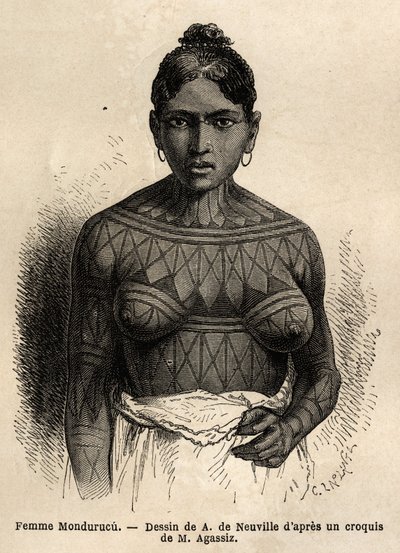 एक भारतीय महिला मोंडुरुकु (या मुंडुरुकु), पारा राज्य की एक जनजाति, तापजोस नदी के क्षेत्र में द्वारा अज्ञात कलाकार