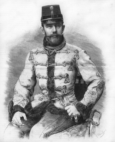 हैब्सबर्ग के आर्कड्यूक रोडोल्फ (1858-1889), ऑस्ट्रिया के क्राउन प्रिंस। 1889 की नक्काशी। द्वारा अज्ञात कलाकार