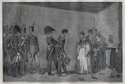 7 नवंबर को नैनटेस में डचेस ऑफ बेरी (1798-1870 मैरी-कैरोलिन डी बॉर्बन-सिसिली) की गिरफ्तारी द्वारा अज्ञात कलाकार