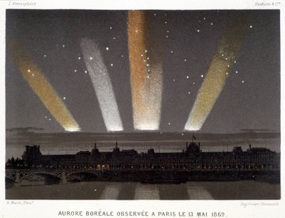Aurore Boréale पेरिस में 05/13/1869 को मनाया गया - Amédée Guillemin द्वारा "" चुंबकत्व और बिजली "" में द्वारा अज्ञात कलाकार