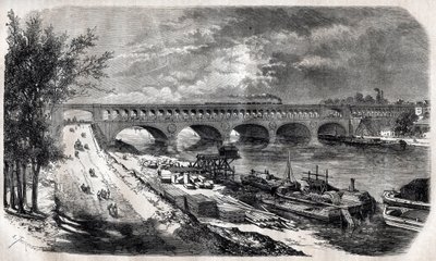 1867 में ऑट्यूइल वायडक्ट (प्वाइंट डू जर्स ब्रिज) द्वारा अज्ञात कलाकार