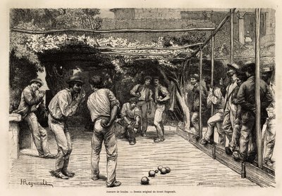रोम (इटली) में बॉल प्लेयर। 1864-1868 में फ्रांसिस वे द्वारा रोम की यात्रा को चित्रित करने के लिए उत्कीर्णन, एडौर्ड चार्टन के निर्देशन में "ले टूर डू मोंडे, नोव्यू जर्नल डेस वॉयेज" में प्रकाशित हुआ। द्वारा अज्ञात कलाकार