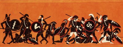 यूनानियों और ट्रोजन की लड़ाई (ट्रोजन युद्ध) 1808-1810 (पेंटिंग) द्वारा अज्ञात कलाकार