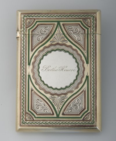 बर्था पामर का कार्ड केस, सीए.1865, स्टर्लिंग सिल्वर, इनेमल, मेकर अज्ञात द्वारा अज्ञात कलाकार
