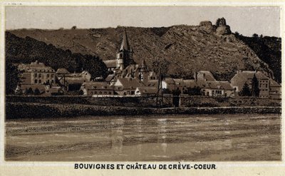 Bouvignes sur Meuse और Creve Coeur का महल (Creve-Coeur or Crevecoeur), वालोनिया, बेल्जियम द्वारा अज्ञात कलाकार