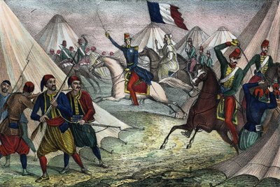 16 मई 1843 को ड्यूक ऑफ औमले द्वारा अल्जीरिया में अब्द-अल-कादर के स्माला पर कब्जा। "" स्टोरिया डी'एल्गेरी" में, लियोन गैलिबर्ट, वॉल्यूम। 2 द्वारा अज्ञात कलाकार