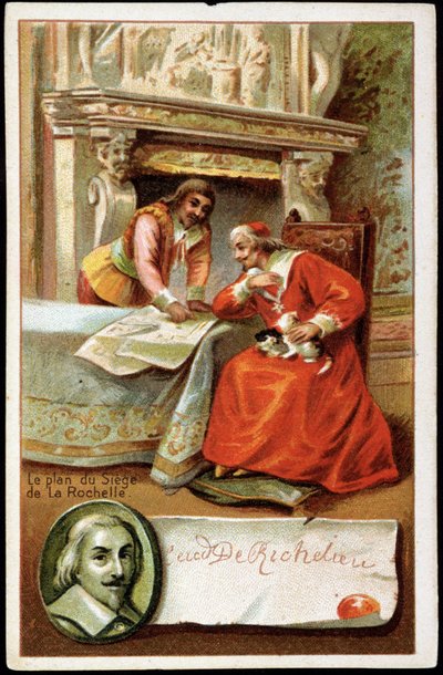 कार्डिनल रिशेल्यू और ला रोशेल की घेराबंदी की योजना (1627 - 1628) द्वारा अज्ञात कलाकार