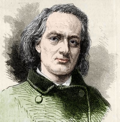 कारजट की तस्वीर के बाद फ्रांसीसी लेखक चार्ल्स बौडेलेयर (1821-1867)। द्वारा अज्ञात कलाकार