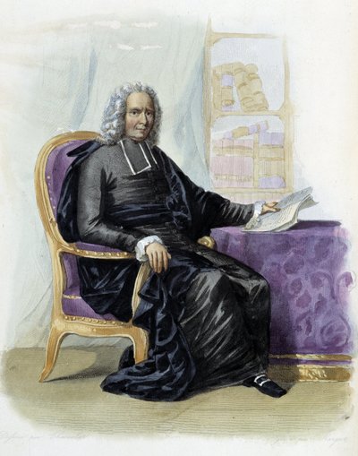 चार्ल्स रोलिन (1661-1741), एड मेनेचेट में लेखक और इतिहासकार, "" ले प्लुटार्क फ़्रैंकैस"" द्वारा अज्ञात कलाकार