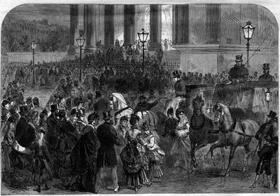 1873 में पेरिस में मेडेलीन के चर्च में मध्यरात्रि में क्रिसमस मास। द्वारा अज्ञात कलाकार